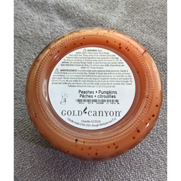 Gold Canyon Candles Small 8oz  Peaches and Pumpkin Scented Candle  Hard to Find - Picture 2 of 2